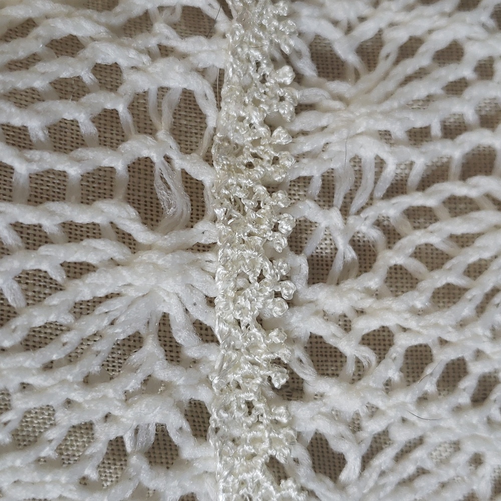 Vintage Disney D-Signed Crochet Lace Top Off White • Cottagecore Sheer • SMALL - Picture 11 of 16